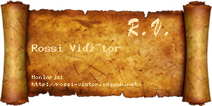 Rossi Viátor névjegykártya